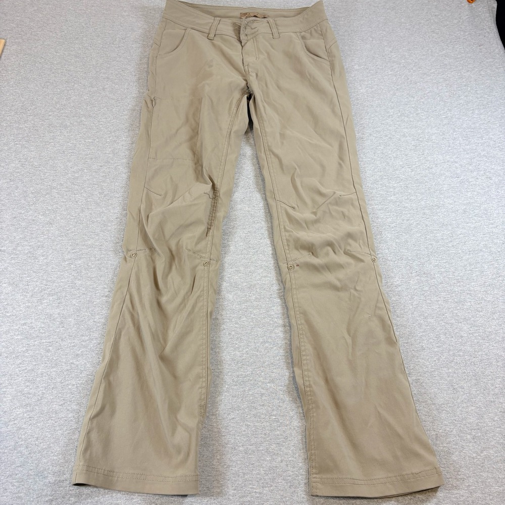 Prana Hiking Pants Womens 4 Tan Bootcut Stretch Zion Roll Up